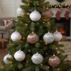 Home Styling Decoration, bombki choinkowe, nietłukące, białe, srebrne, szampańskie, 8 cm, 12 szt.