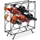Home Styling Decoration, stojak na wino, metalowy, czarny, 9 butelek