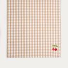 Homla, Abril, bieżnik, beżowy w kratkę z ozdobnym haftem, 40-160 cm