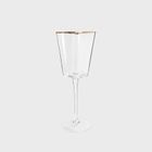 Homla, Amar, kieliszek na wino w kształcie serca ze złotym rantem, 0,3l, 726613