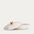 Homla, Andreas, garnek żeliwny, beżowy płaski, 28 cm, 2,5l