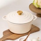 Homla, Andreas, garnek żeliwny, beżowy tradycyjny, 24 cm, 4l