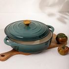 Homla, Andreas, garnek żeliwny, zielony płaski ombre, 28 cm, 2,5l