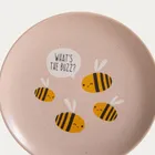 Homla, Annbee, talerz, z pszczołą różowy, 16 cm