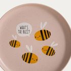 Homla, Annbee, talerz, z pszczołą różowy, 19 cm