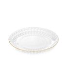 Homla, Barrel, talerzyk szklany, w paski ze złotym rantem, 15 cm