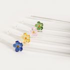 Homla, Blanca, zestaw słomek, z kolorowymi kwiatkami, 4 szt.