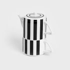 Homla, Breta, dzbanek, z filiżanką w paski czarny, 0,3 l