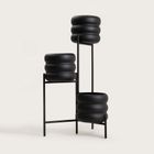 Homla, Buuble, kwietnik potrójny, czarny, 36-25-60 cm