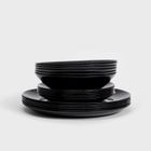 Homla, Capri, zestaw obiadowy, czarny, 18 elementów