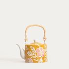 Homla, Cerri, zestaw do herbaty, musztardowy w kwiaty, 3 elementy