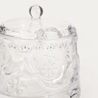 Homla, Creston, cukiernica, szklana z motywem ptaków, 0,26l