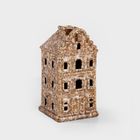 Homla, Crispo, domek z ledem, ceramiczny, brązowy, 7-7-14 cm