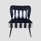Homla, Eloya, fotel, biało-czarne pasy, 71-75,5-86 cm