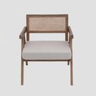 Homla, Fedele, fotel, drewniany dębowy z rattanem, brązowy, 63-75-75 cm