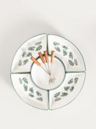 Homla, Fincan, półmisek, w zielone liście, 30 cm