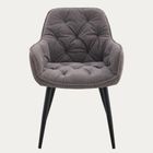 Homla, Fussy, krzesło, w tkaninie, szare, 57-63-84 cm