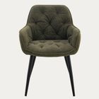 Homla, Fussy, krzesło, w tkaninie, zielone, 57-63-84 cm