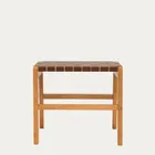 Homla, Futurum, taboret, drewniany, brązowy, 50-35-45 cm