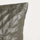 Homla, Katad, poszewka, z ekoskóry z ozdobnymi przeszyciami, zielona, 45-45 cm