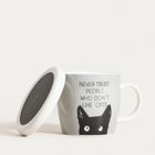 Homla, Kiki, kubek, z pokrywką i czarnym kotem, 0,3l