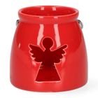 Homla, Lanern, lampion z aniołem, czerwony, 8-8 cm