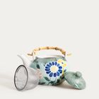 Homla, Limite, zestaw do herbaty, zielony w kwiaty, 3 elementy