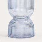 Homla, Limpid, wazon, szklany prążkowany błękitny, 20 cm