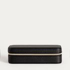 Homla, Linas, szkatułka na biżuterię, z eko skóry czarna, 17,5-8-5 cm