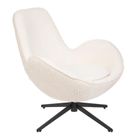 Homla, Lunaire, Fotel obrotowy w tkaninie Teddy Boucle beżowy, 86-76-87 cm, 872124