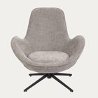 Homla, Lunaire, fotel, obrotowy welurowy, beżowy, 86-76-87 cm