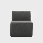Homla, Lykke, fotel modułowy, ciemnoszary sztruksowy, 73-88-73 cm