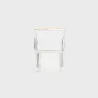 Homla, Lynn, szklanka, piętrowana ryflowana mała ze złotym rantem, 0,32l