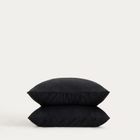 Homla, Maisy, zestaw dwóch poszewek, z mikrofibry czarnych, 50-60 cm, 2 szt.