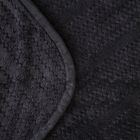 Homla, Mavro, koc miękki czarny z ozdobnym przeszyciem i lamówką, 150-200 cm