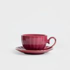 Homla, Mina, filiżanka, ze spodkiem duża burgundowa, 0,25 l