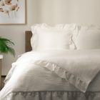 Homla, Morain, pościel z mikrofibry, biała z koronką, 160-200 cm, 734458