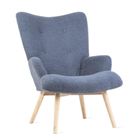 Homla, Moss, Fotel w tkaninie Teddy Boucle granatowy 70-95 cm