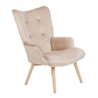 Homla, Moss, Fotel welurowy beżowy 70-95 cm