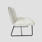 Homla, Nelox, fotel w tkaninie teddy bouclé, ecru, 63-69-73 cm