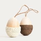 Homla, Passel, zestaw zawieszek, jajka drewniane naturalne, 2 szt.