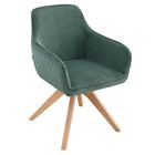 Homla, Pesa, krzesło w tkaninie, zielone, 56-60-82 cm