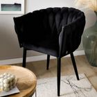 Homla, Prinssi, krzesło, welurowe czarne, 64-54-73 cm