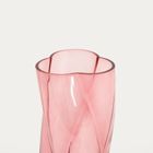Homla, Raya, wazon, szklany skręcony różowy, 10,5-10,5-26 cm