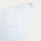 Homla, Riley, poszewka, bawełniana błękitna z dekoracyjnym przeszyciem geometrycznym, 45-45 cm