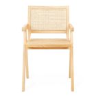 Homla, Rotin, fotel drewniany z plecionką wiedeńską, 50-55-78 cm