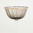 Homla, Scuro, kieliszek koktajlowy, czarny ze złotym rantem, 0,2l