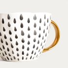 Homla, Sidi, kubek w czarne łezki ze złotym uchem, 0,48l