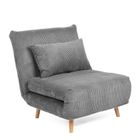 Homla, Solace, sofa sztruksowa, 1-osobowa, z funkcją spania, szara, 83-91-84 cm, 871639