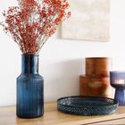 Homla, Tolle, wazon, szklany prążkowany granatowy, 10-22 cm